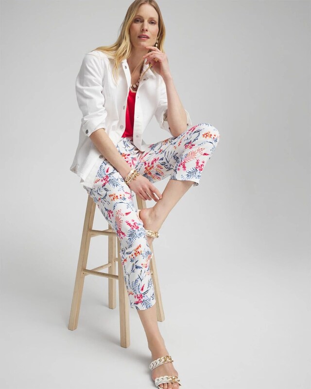 Brigitte Sea Life Slim Cropped Pants - image 2